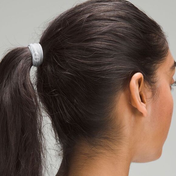 Lululemon Flat Hair Elastics 6 Pack NWT Black/rhino Gray hair tie scrunchie - Picture 2 of 4